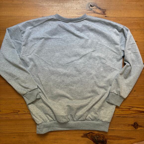 Shein light gray pickle jars graphic crew womens sweatshirt SIZE‎ L - Picture 5 of 5